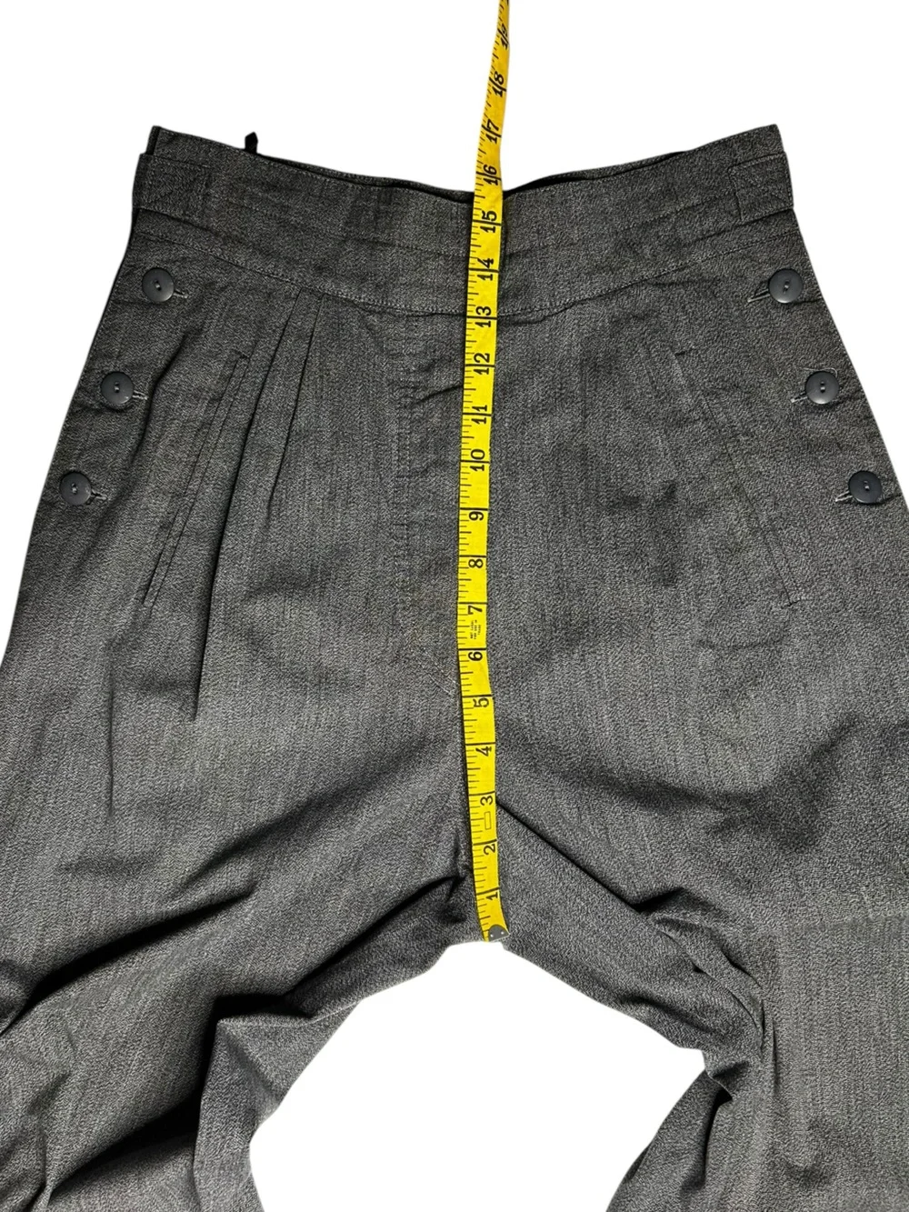 Vintage Seeler High Waist Sailor Trousers Gray Button Front EU 40